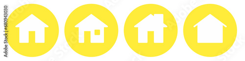 home page icon button on yellow circle background 