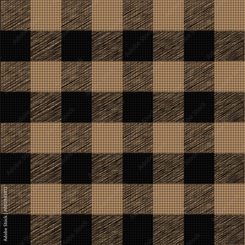 Buffalo Check Plaid Vector Pixel Patterns in Black and Beige. Buffalo Check Plaid Vector Pixel Patterns in Black and Beige.