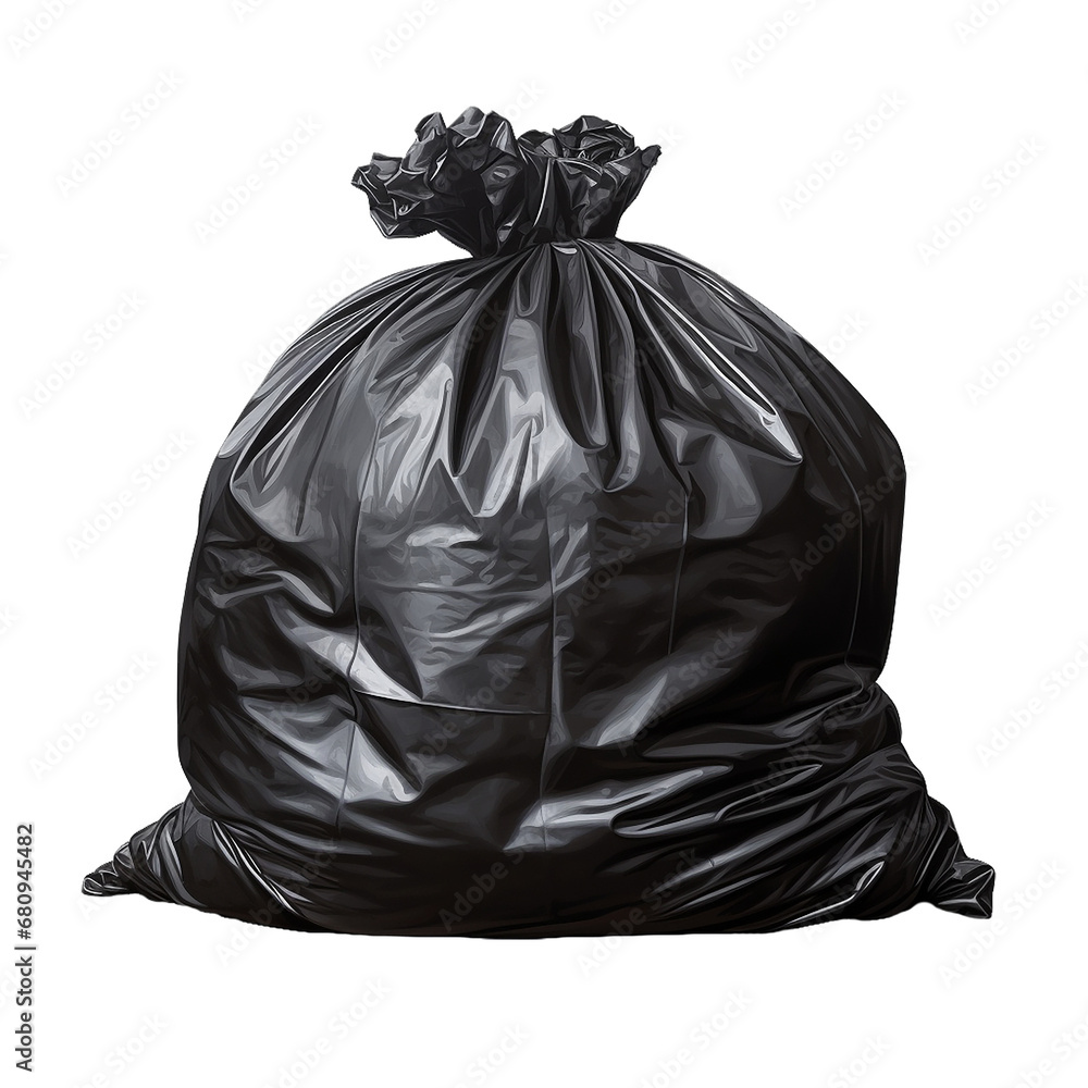 garbage bag isolated on transparent or white background, png photo