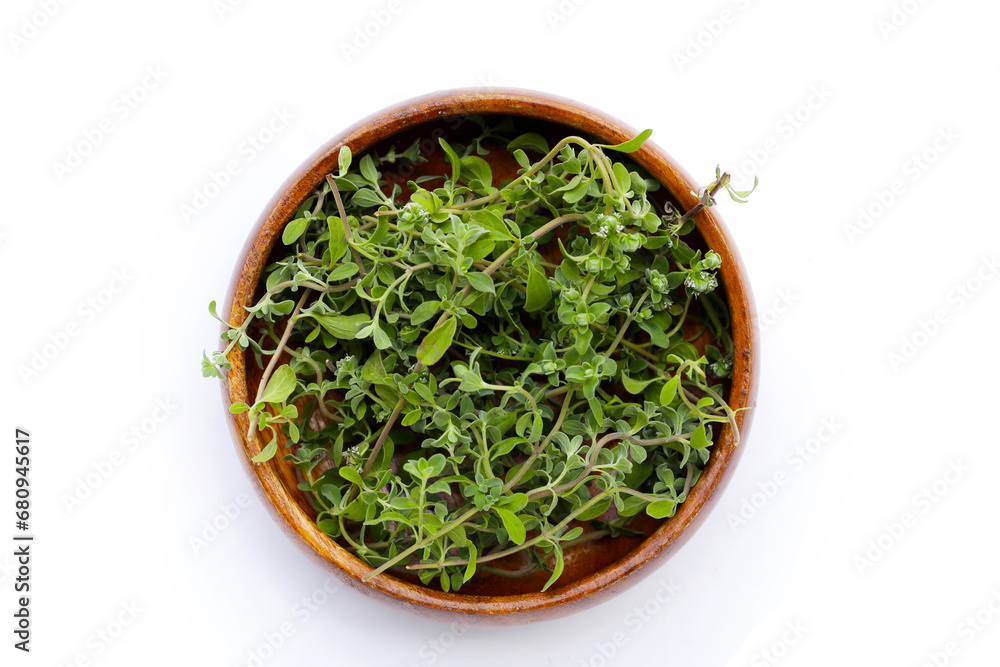 Fresh marjoram on white background. Fresh marjoram on white background.