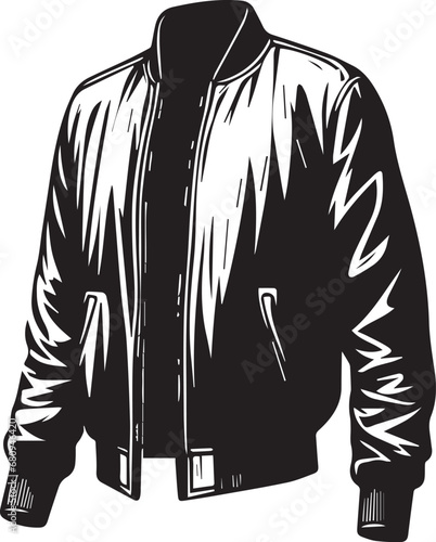 Men Leather Jacket Icon Vector Silhouette photo