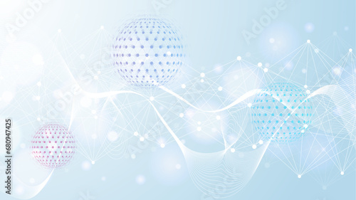 Quantum computing. Quantum processing. Artificial intelligence quantum computer technology concept. Future new technology for business or science presentation. Vector illustration.