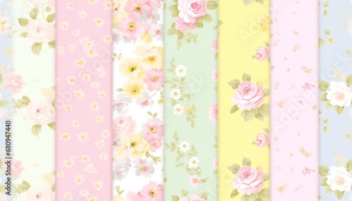 seamless pastel shabby chic pattern, frandom floral for fabric textile vintage design 