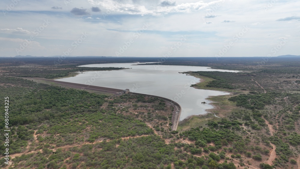 Bokaa dam aerial view, Botswana, Africa