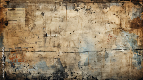 Antique Grunge Newspaper Paper, an Ideal Aged Texture for Historical Wallpaper Backgrounds.
