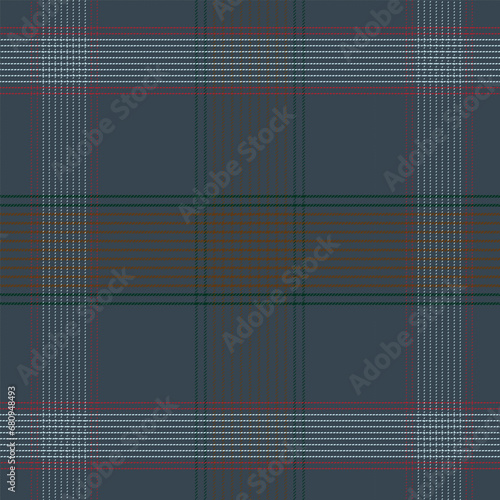 Scottish plaid, Stewart Dress Modern tartan seamless pattern in traditional colors in Charcoal Gray