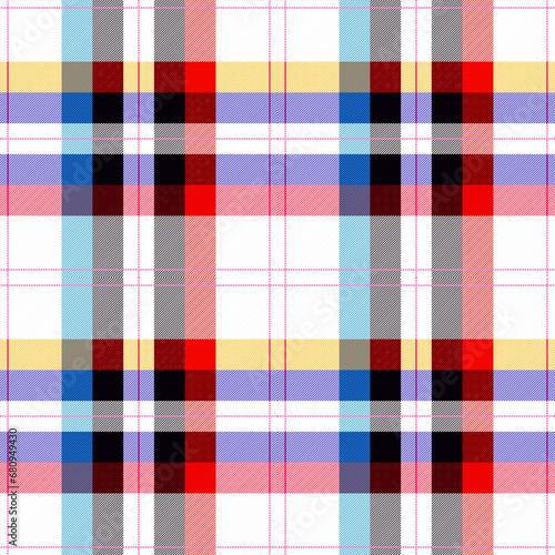 Geometric vector plaid seamless pattern for spring summer in cool color, Buffalo check plaid vector for autumn winter scarf, flannel shirt, other modern fashion textile print.