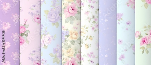 seamless pastel shabby chic pattern, frandom floral for fabric textile vintage design © Klay