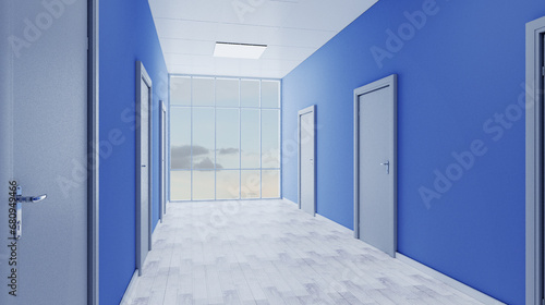 Closed doors in a modern office. 3D rendering © COK House