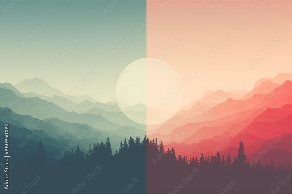 Beautiful minimalistic artistic landscape of an alien world. Desert space landscape, planet pollution, devastation, Using duotone and filter. Beautiful minimalistic artistic landscape of an alien world. Desert space landscape, planet pollution, devastation, Using duotone and filter.