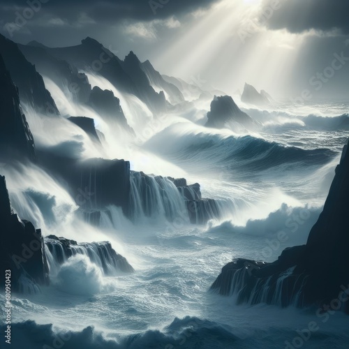 storm over the ocean background