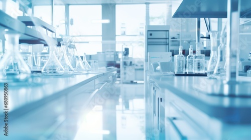 Blur Futuristic lab, clean science laboratory.  photo