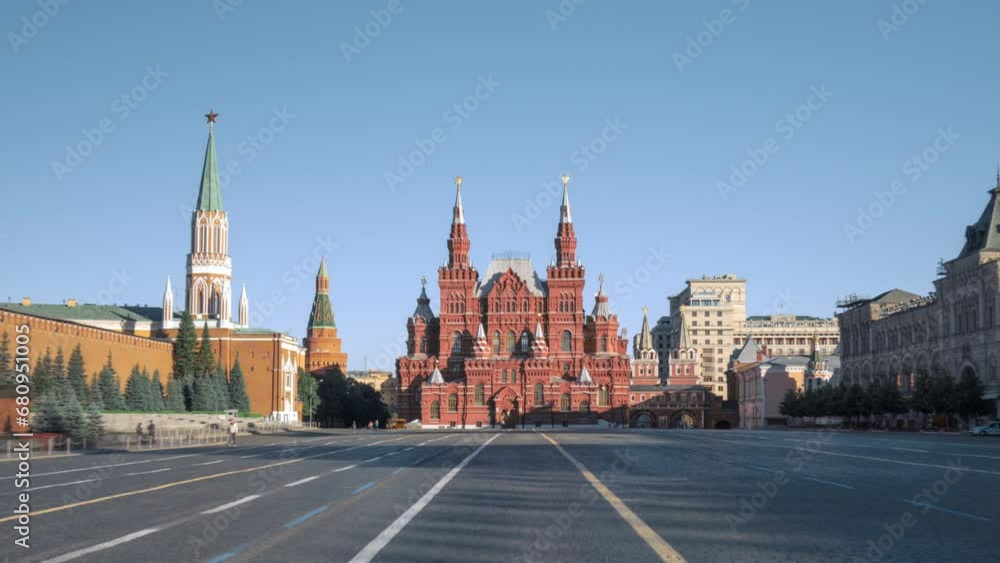 hyper lapse, State Historical Museum and Red Square, Moscow, Russia hyper lapse, State Historical Museum and Red Square, Moscow, Russia