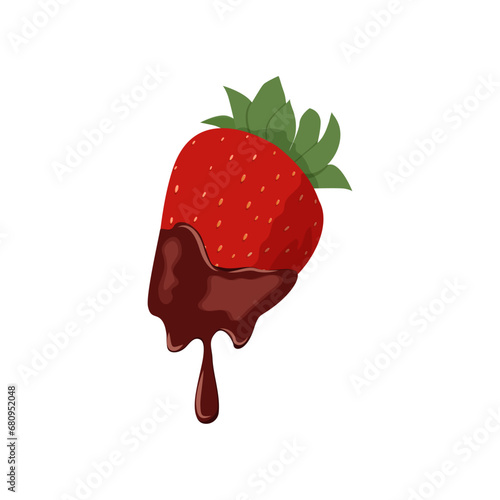 Chocolate covered strawberries on an isolated background.