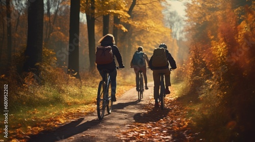 Wallpaper Mural Family cycling trips in autumn, family happy with nature Torontodigital.ca