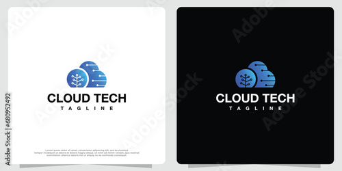 Cloud logo icon. Internet data computing sign for technology company.