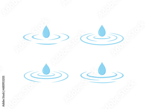 Set of water drops. Vector illustration. 