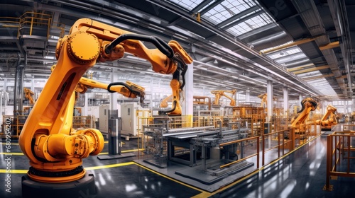 robots in the factory,Smart factory,Advanced automation - Machinery 