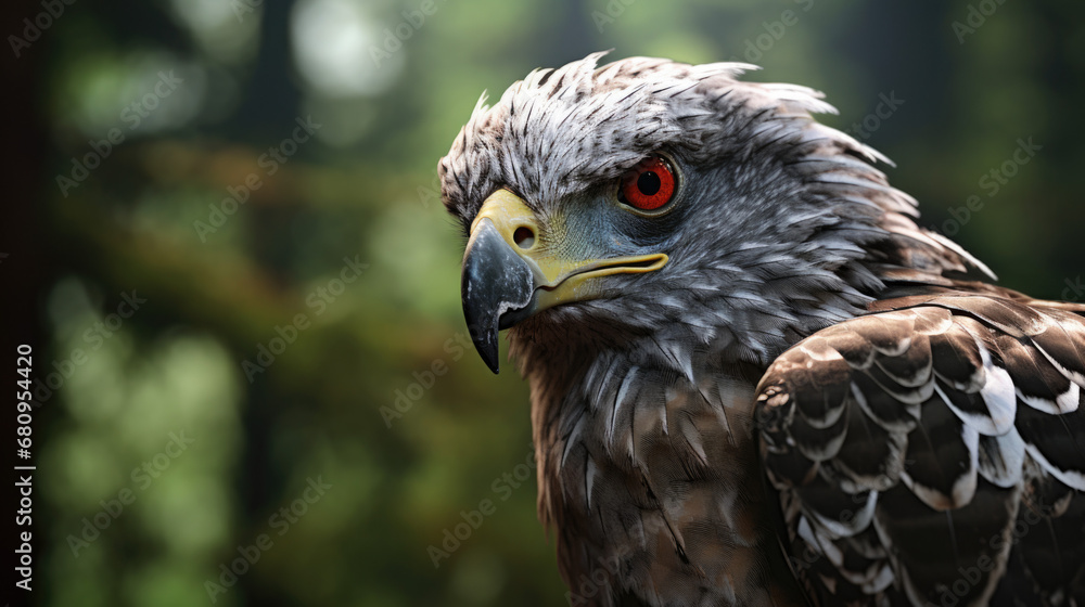 Naklejka premium Snake Eagle. Circaetus gallicus. Portrait
