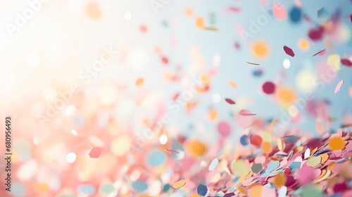 colorful pastel confetti selective focus background