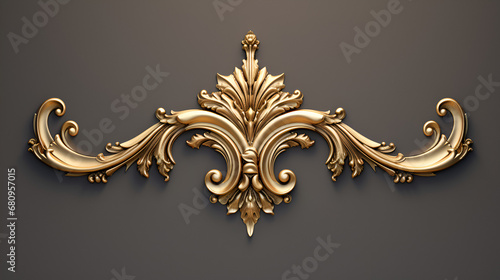 golden baroque corner ornamental motif, photo