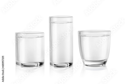 Glass of still water. transparent background