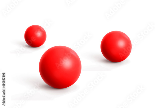 Three red balls. transparent background © Retouch man
