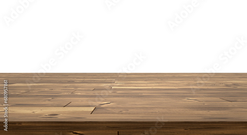 Wooden table top. transparent background photo