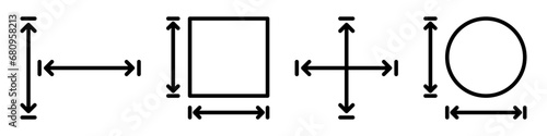 Height and width icon symbol simple design