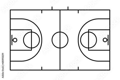 Basketball court field background line silhouette