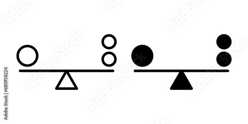 Balance icon set simple design