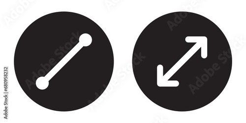 Diameter icon set simple design