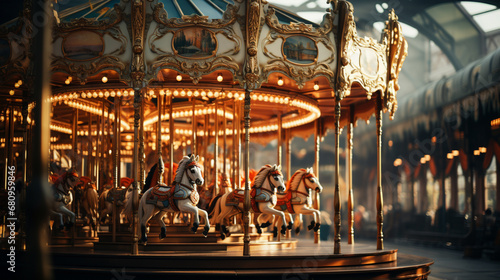 Carousel in amusement park. © andranik123