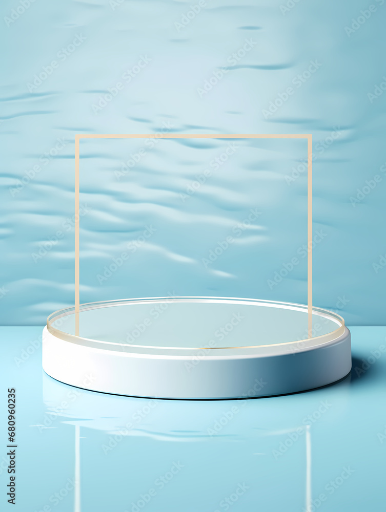3d rendering blue water background product booth, podium, stage, product commercial photography background, PPT background product cosmetics display 3d rendering blue water background product booth, podium, stage, product commercial photography background, PPT background product cosmetics display