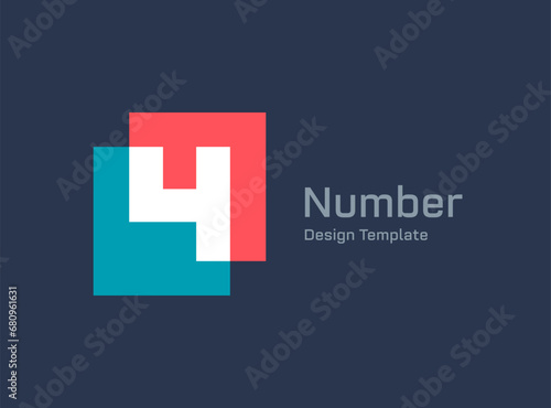 Number 4  logo icon design template elements photo