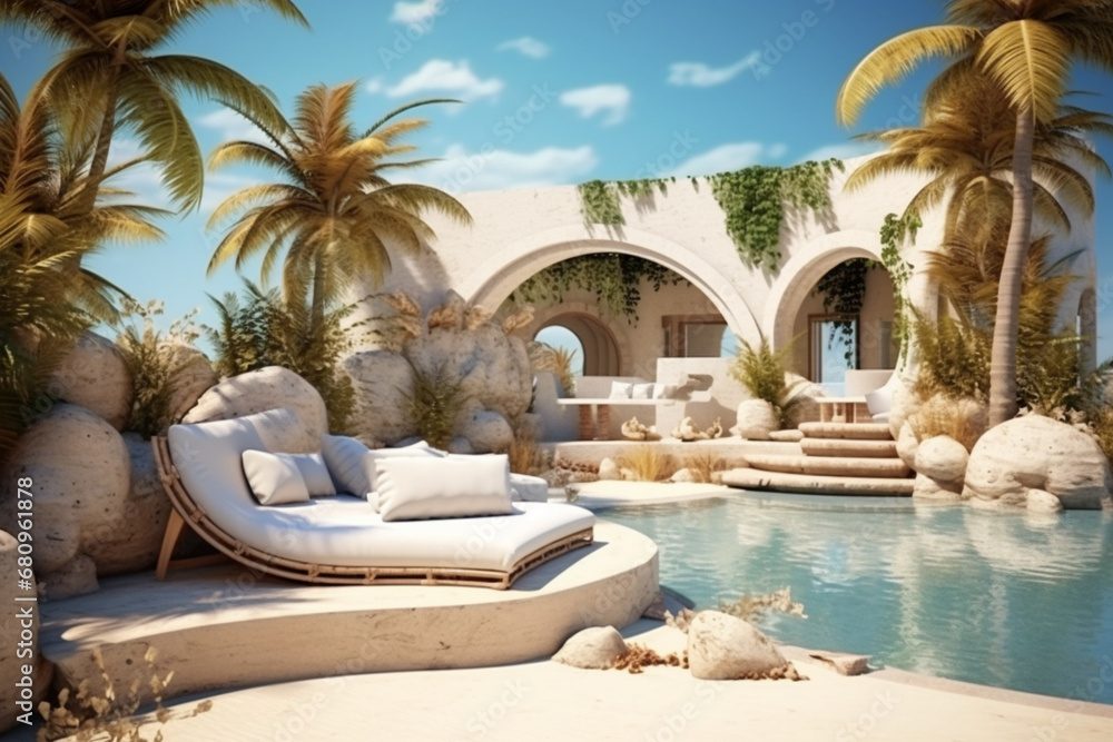 Obraz premium beach with palm trees