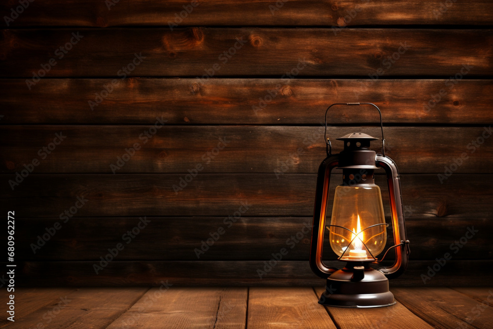 old lamp on wood