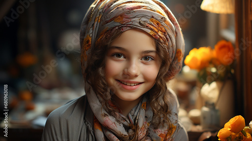 Girl wearing headscarf. © andranik123