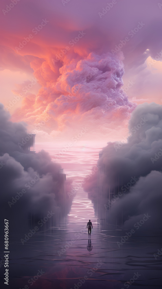 Portrait of a dreamy woman, surrounded by a cloud of smoke, evoking a sense of longing and imagination Portrait of a dreamy woman, surrounded by a cloud of smoke, evoking a sense of longing and imagination
