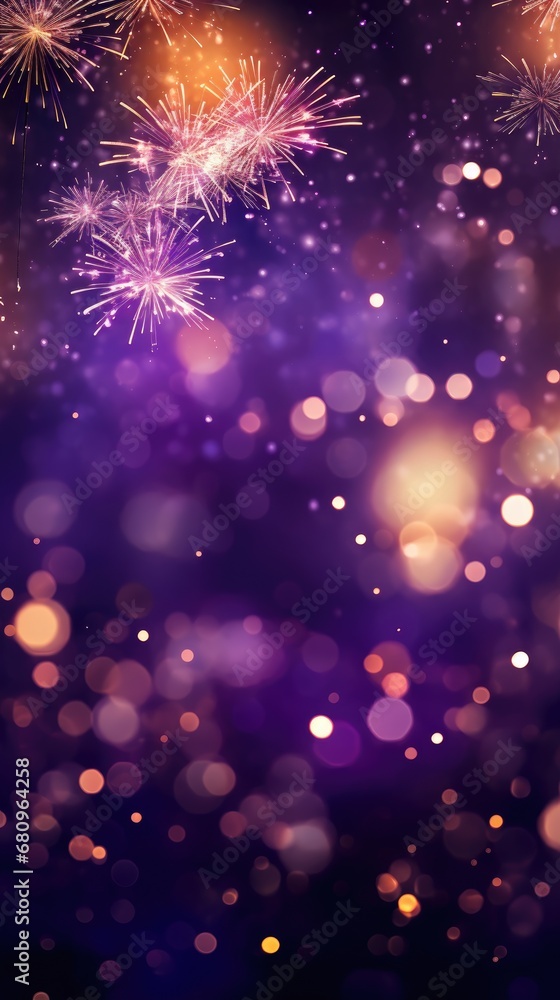 Verde with deep purple Boomerangs and Bokeh. Generative Ai. Verde with deep purple Boomerangs and Bokeh. Generative Ai.