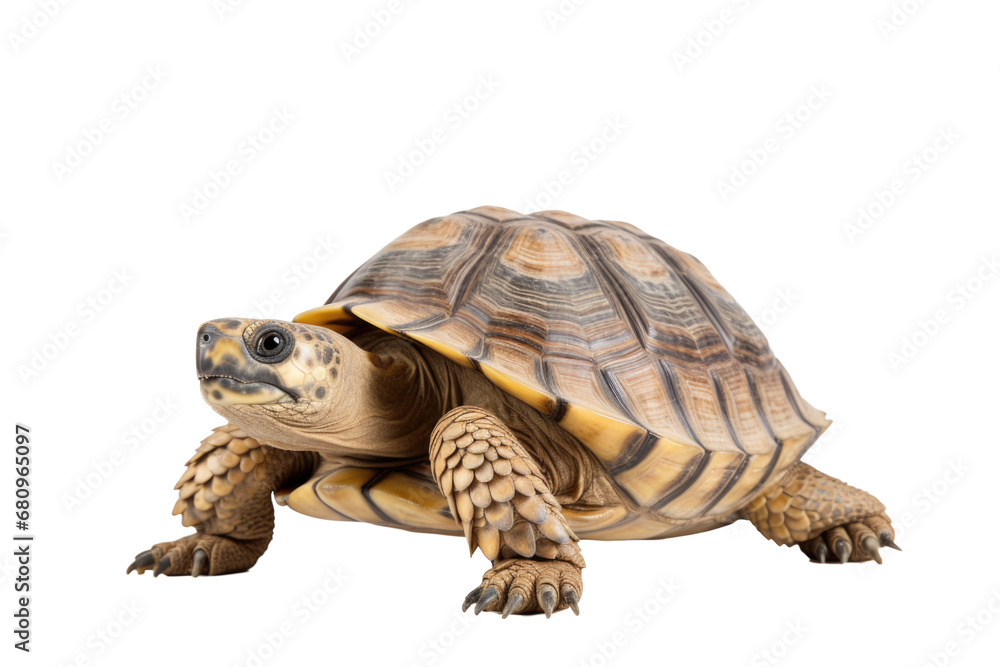 Obraz premium Turtle walking isolated on transparent white background
