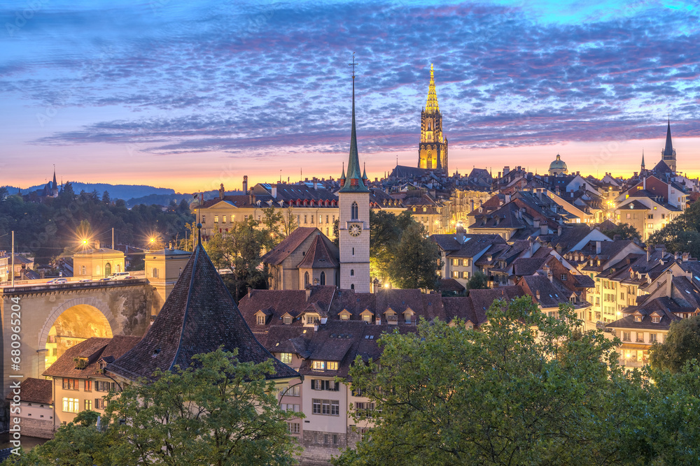 Bern, Switzerland Old Town at Dusk