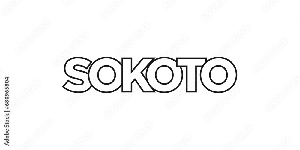 Sokoto in the Nigeria emblem. The design features a geometric style, vector illustration with bold typography in a modern font. The graphic slogan lettering. Sokoto in the Nigeria emblem. The design features a geometric style, vector illustration with bold typography in a modern font. The graphic slogan lettering.
