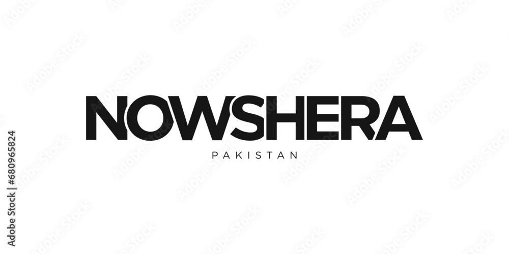 Nowshera in the Pakistan emblem. The design features a geometric style, vector illustration with bold typography in a modern font. The graphic slogan lettering. Nowshera in the Pakistan emblem. The design features a geometric style, vector illustration with bold typography in a modern font. The graphic slogan lettering.