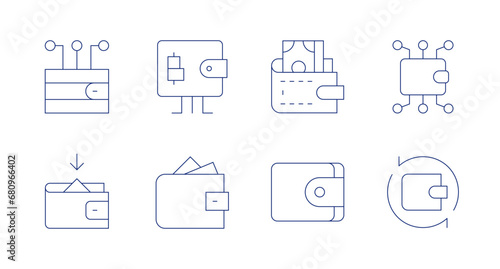 Wallet icons. Editable stroke. Containing digital wallet, wallet, online wallet, transaction. © Spaceicon
