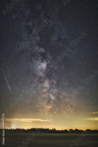 Milkyway over the field with perseids