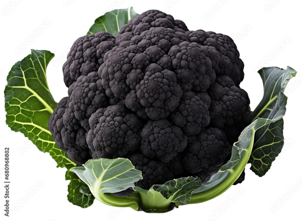 Black cauliflower isolated on white background Black cauliflower isolated on white background