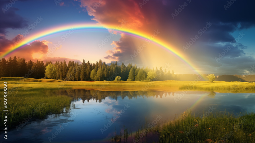 Landscape with a rainbow.