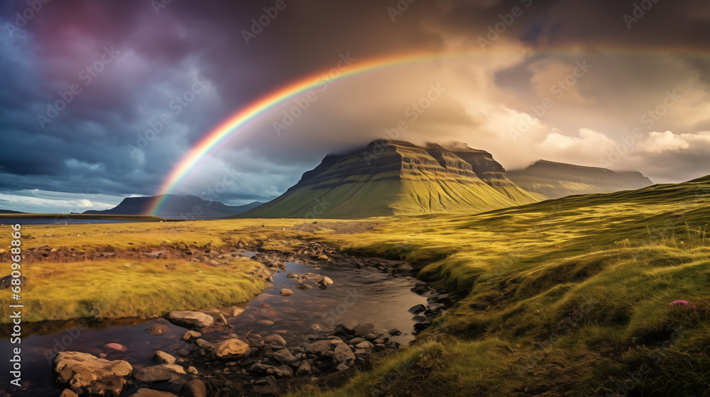 Landscape with a rainbow.