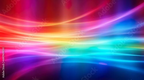 Abstract light refracting spectrum of vivid colors against a dark background